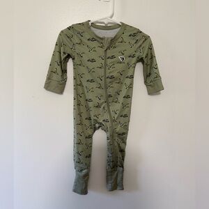 BURLEBO Olive Bird Mallard Duck Print Kids Footie